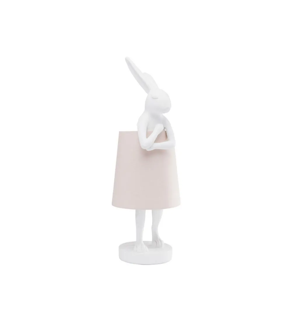 Lampa stołowa Animal Rabbit 68 cm biało różowa
