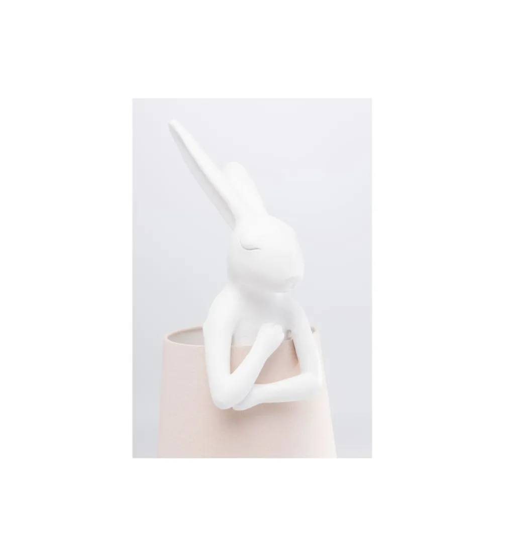 Lampa stołowa Animal Rabbit 68 cm biało różowa