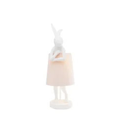 Lampa stołowa Animal Rabbit 68 cm biało różowa