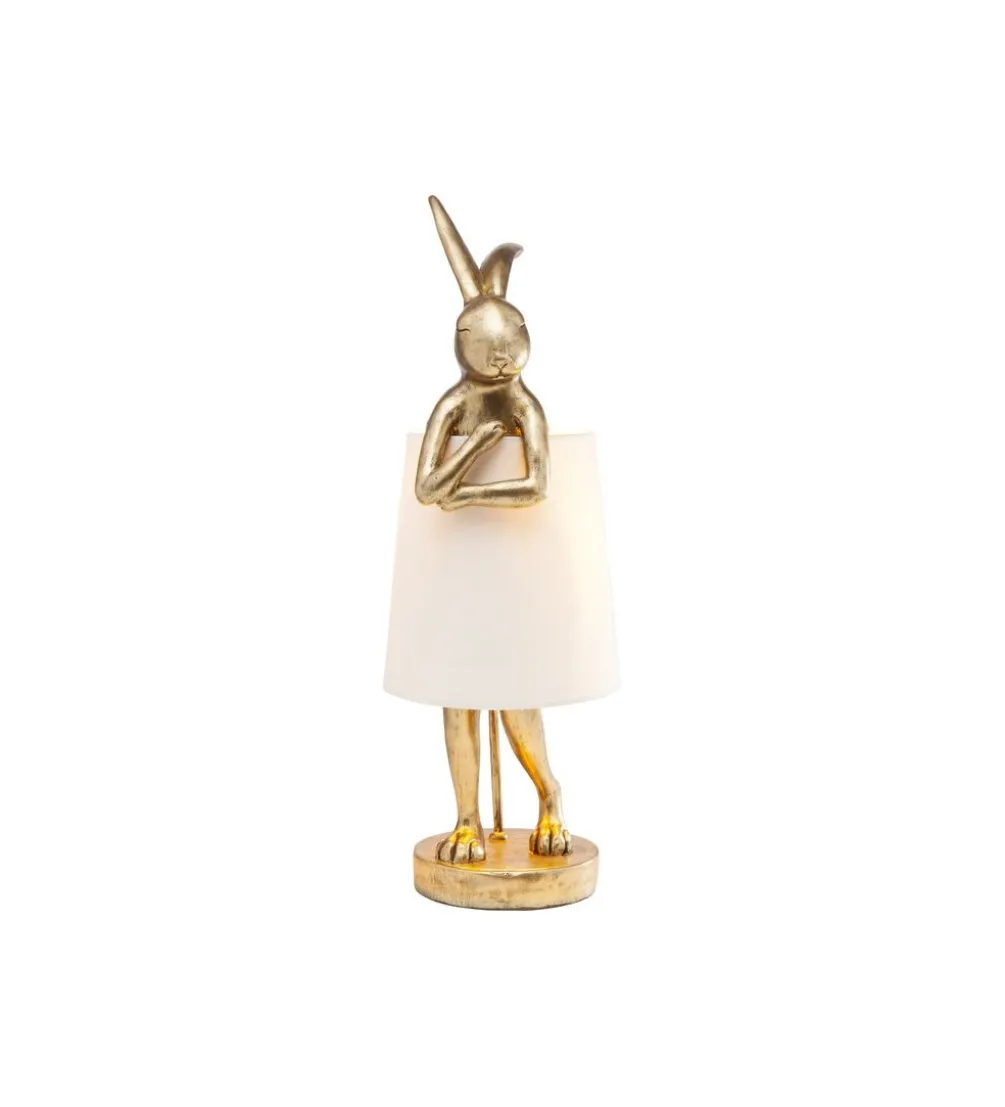 Lampa stołowa Animal Rabbit 68 cm złoto biała