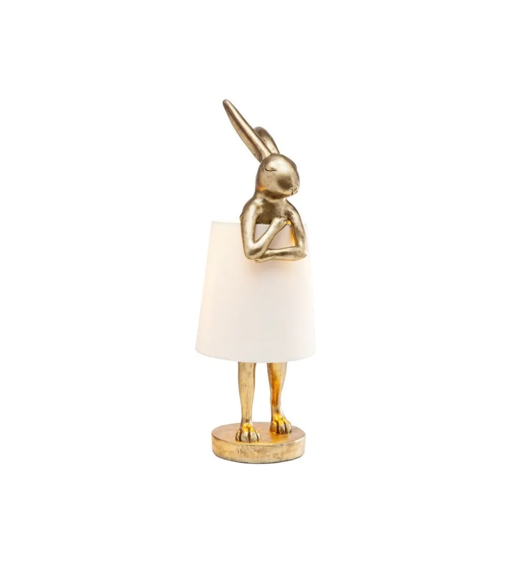 Lampa stołowa Animal Rabbit 68 cm złoto biała