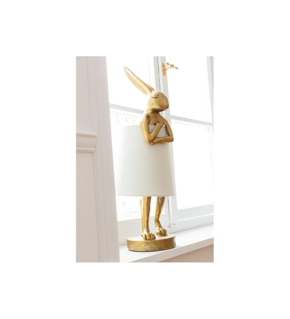 Lampa stołowa Animal Rabbit 68 cm złoto biała