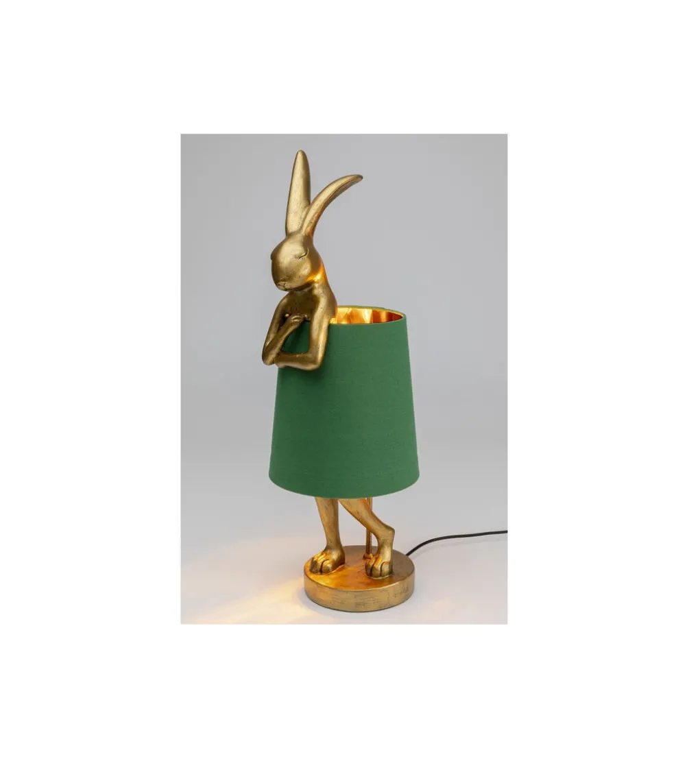 Lampa stołowa Animal Rabbit 68 cm złoto zielona