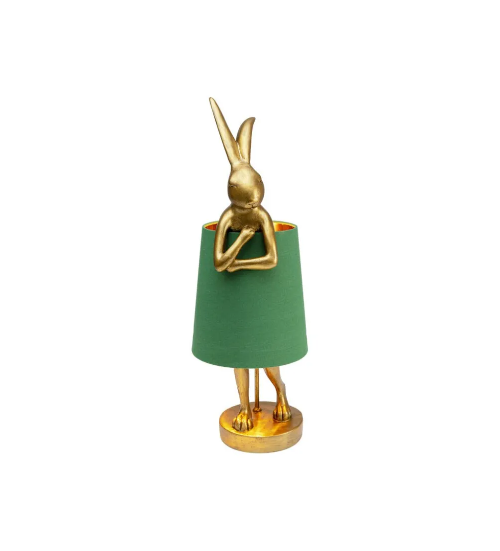 Lampa stołowa Animal Rabbit 68 cm złoto zielona