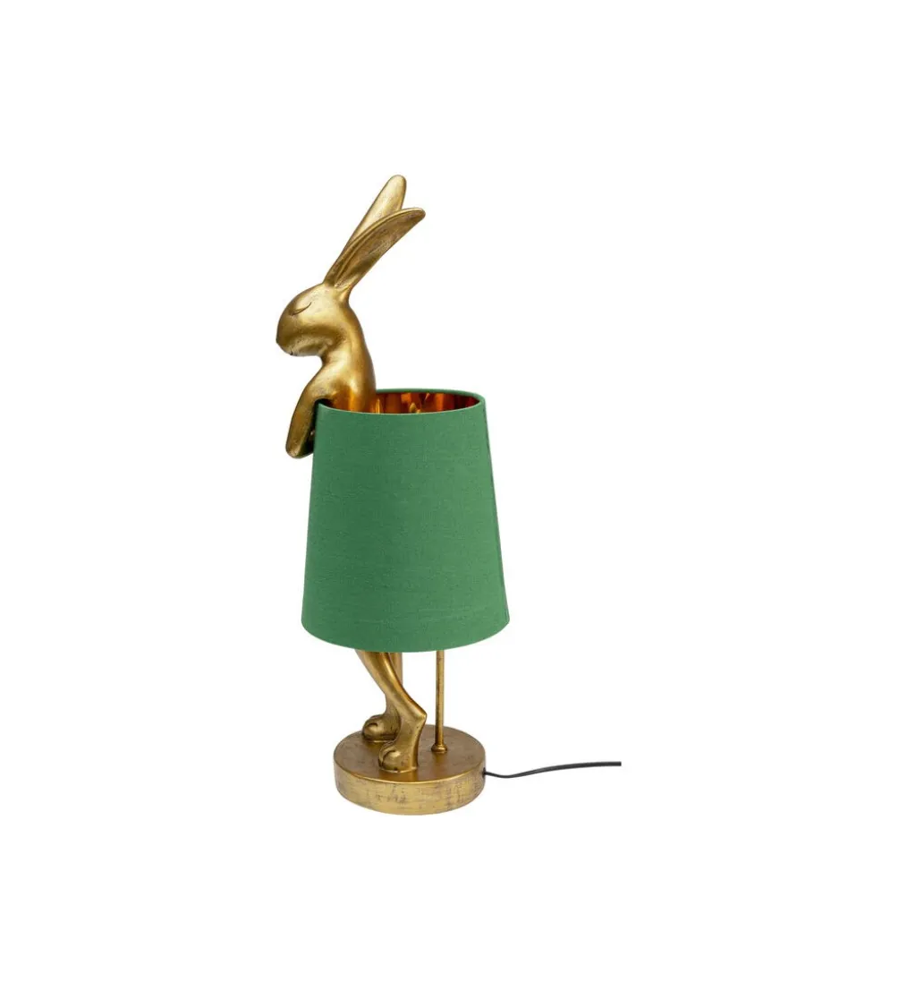 Lampa stołowa Animal Rabbit 68 cm złoto zielona