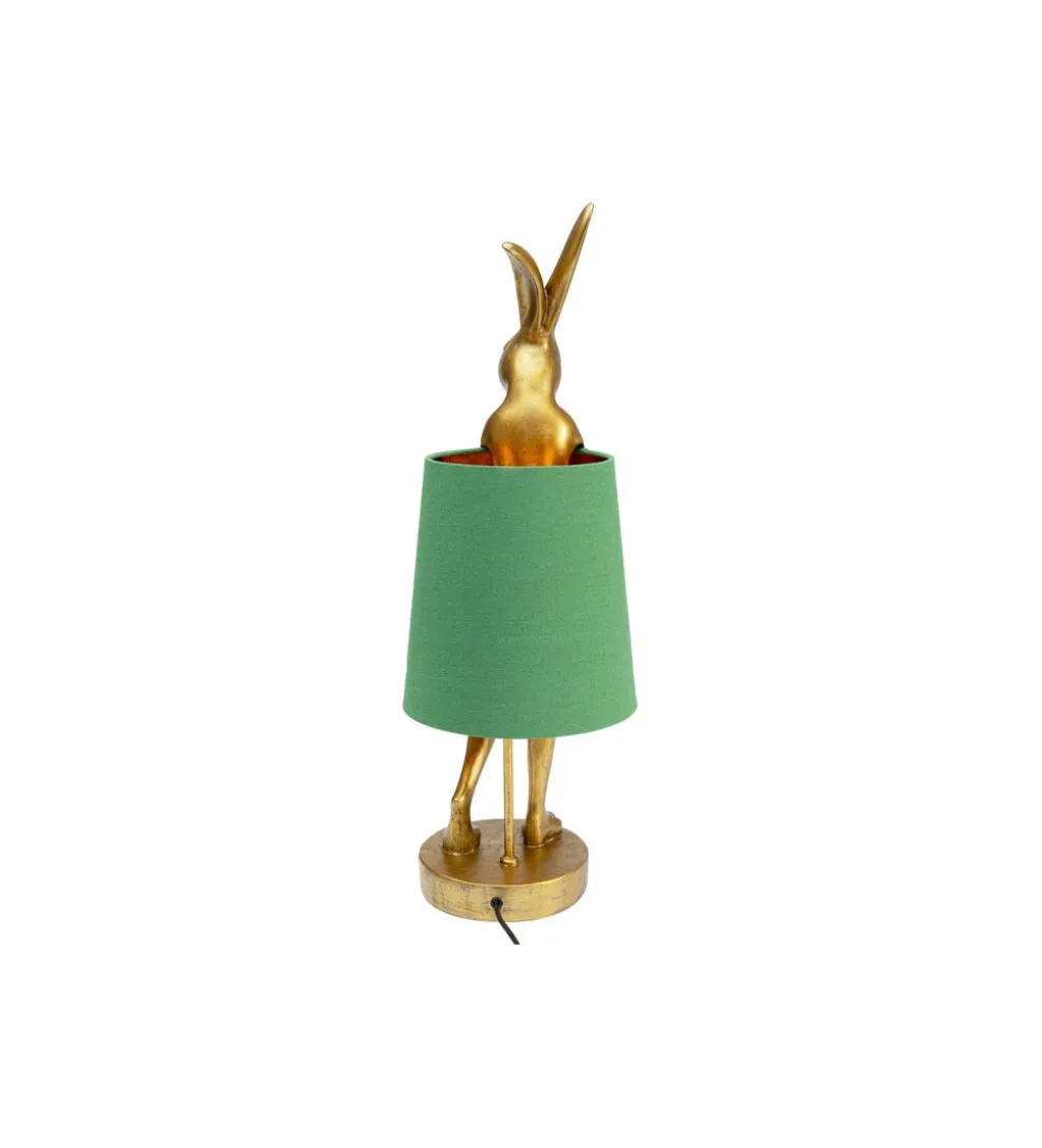 Lampa stołowa Animal Rabbit 68 cm złoto zielona