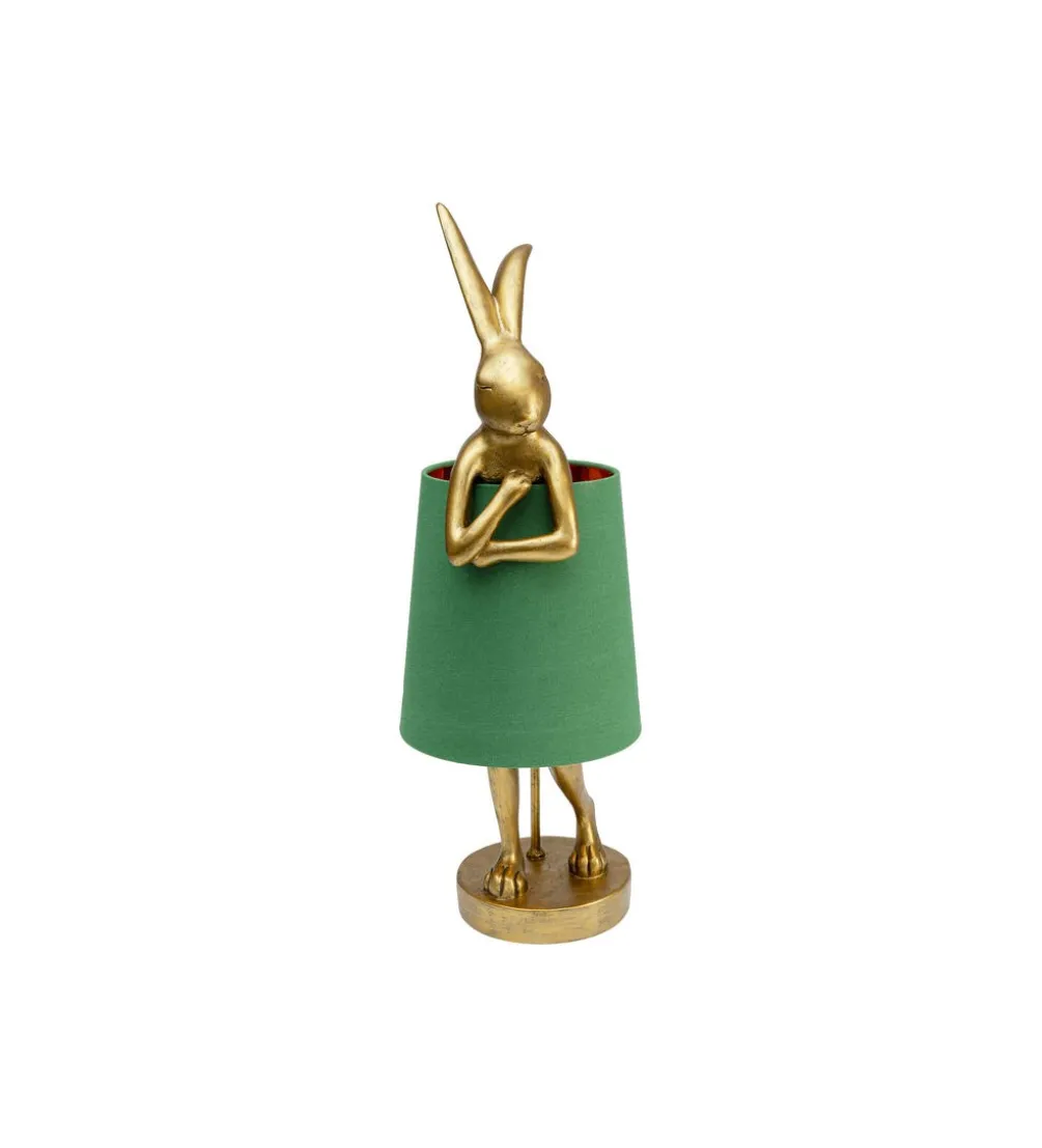 Lampa stołowa Animal Rabbit 68 cm złoto zielona