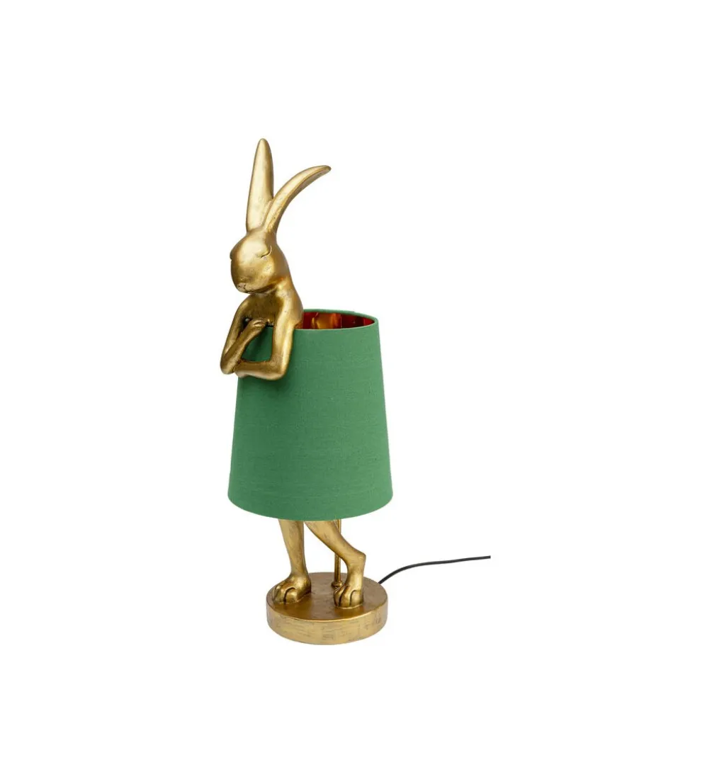 Lampa stołowa Animal Rabbit 68 cm złoto zielona