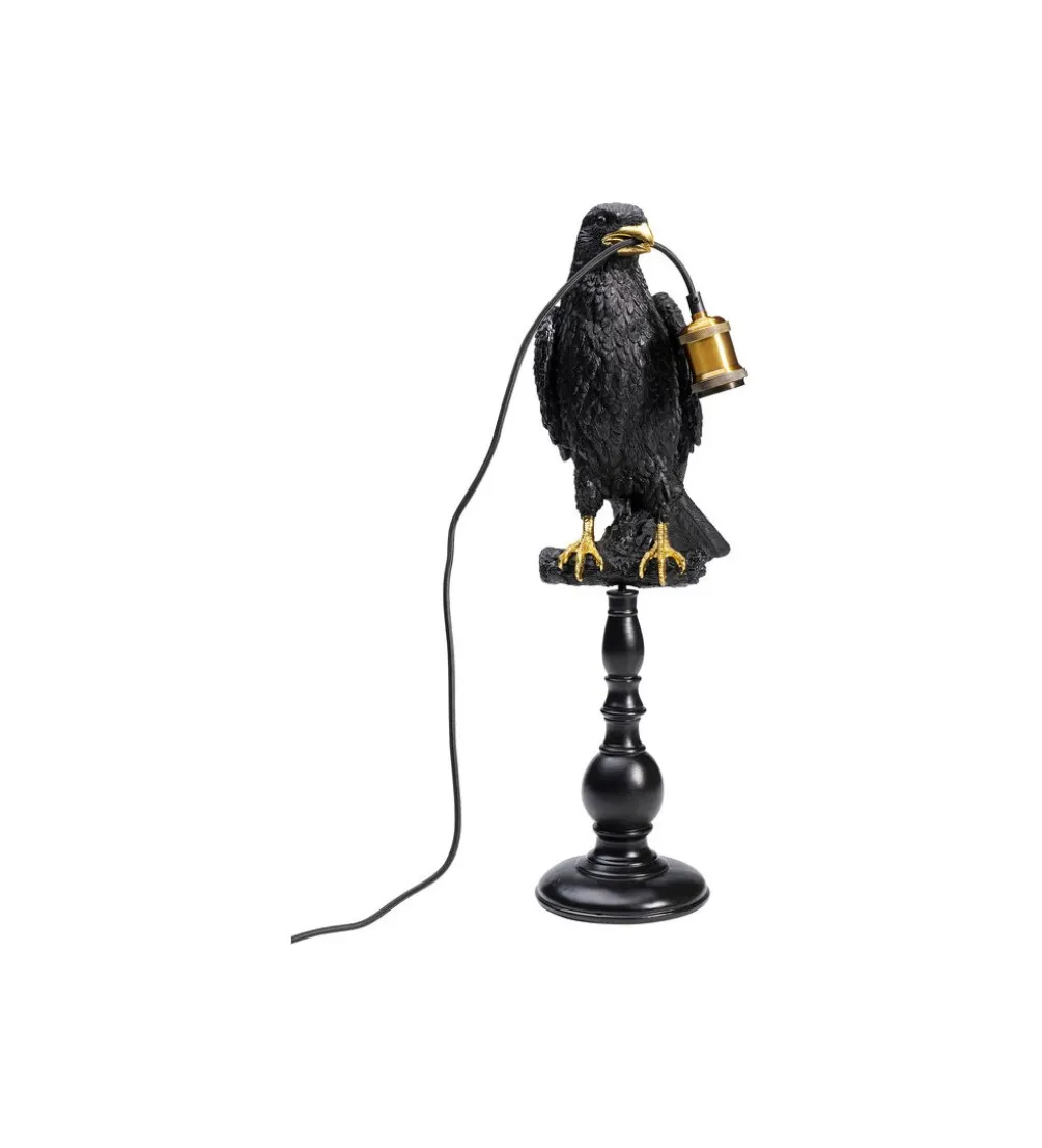 Lampa stołowa ANIMAL SITTING CROW 61 cm czarna