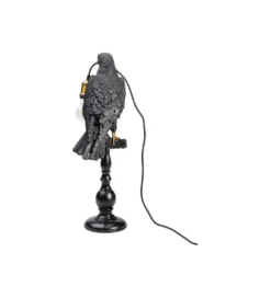 Lampa stołowa ANIMAL SITTING CROW 61 cm czarna