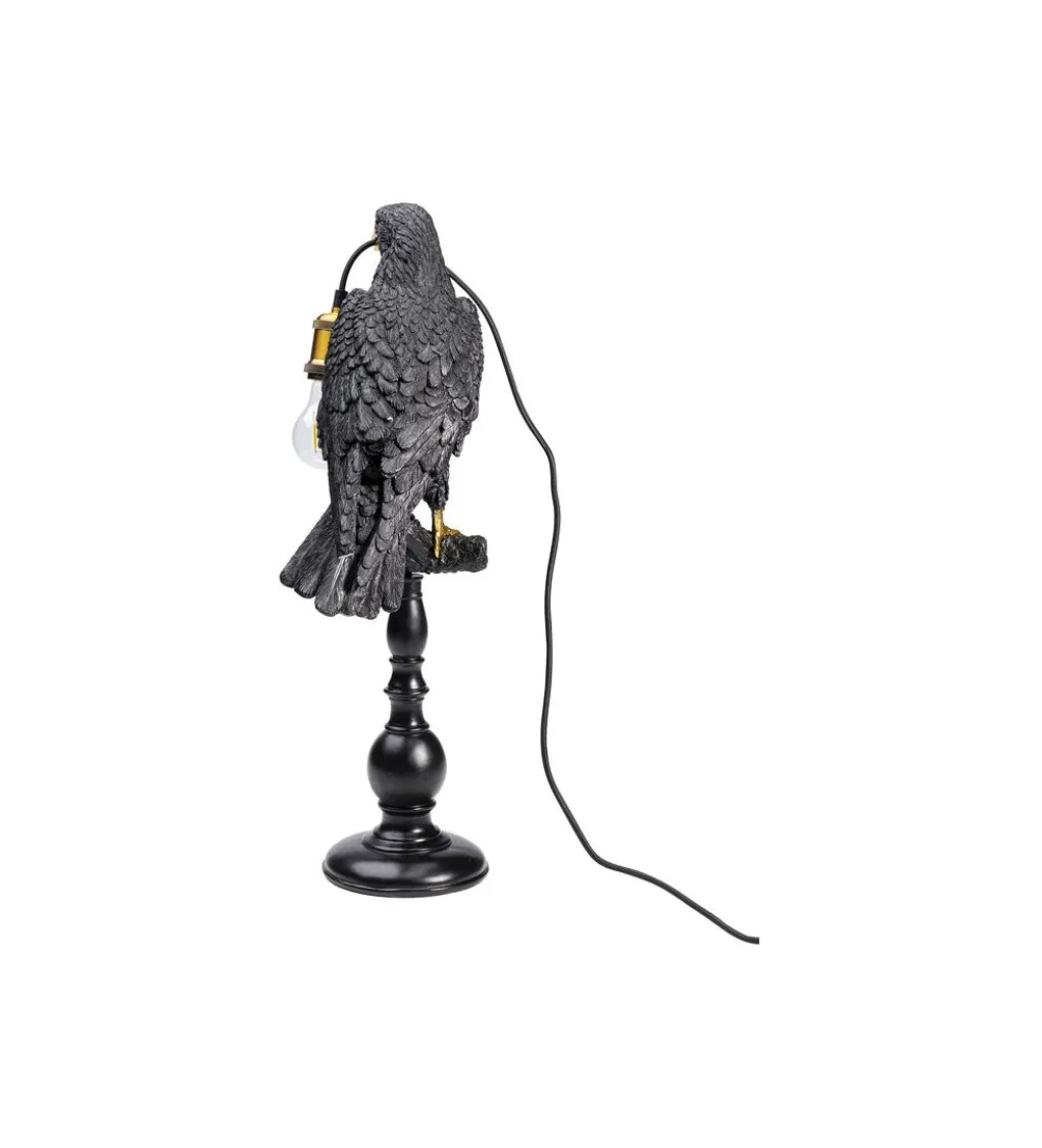 Lampa stołowa ANIMAL SITTING CROW 61 cm czarna