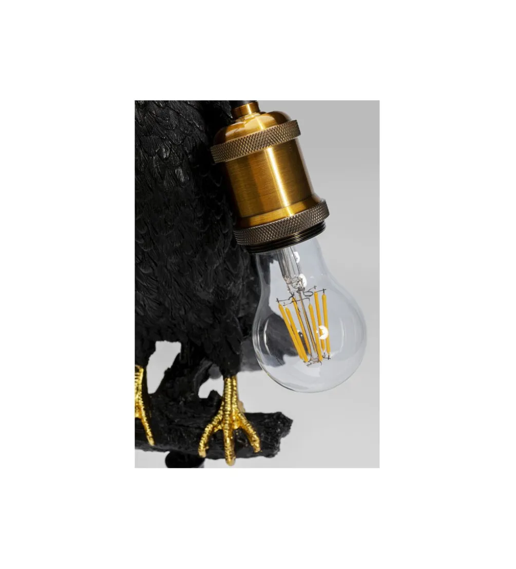 Lampa stołowa ANIMAL SITTING CROW 61 cm czarna