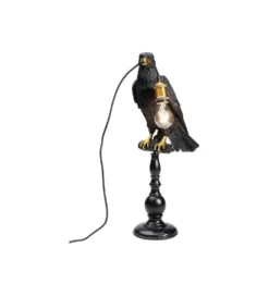 Lampa stołowa ANIMAL SITTING CROW 61 cm czarna