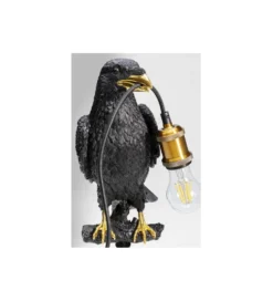 Lampa stołowa ANIMAL SITTING CROW 61 cm czarna
