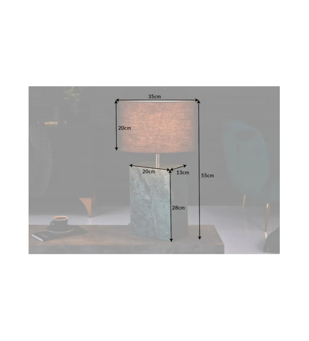 Lampa stołowa BRANDE 55 cm marmur zielona
