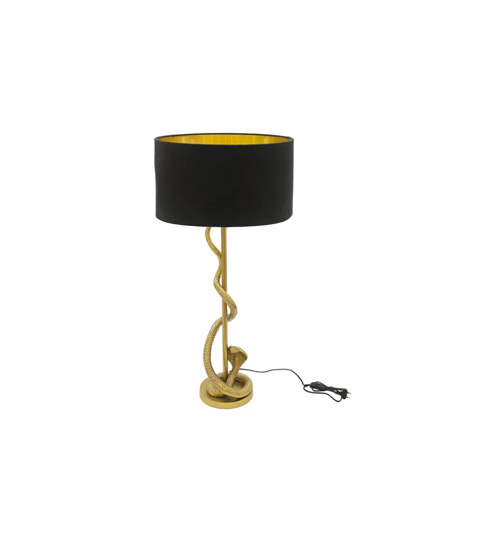 Lampa stołowa COBRA 110 cm czarna złota