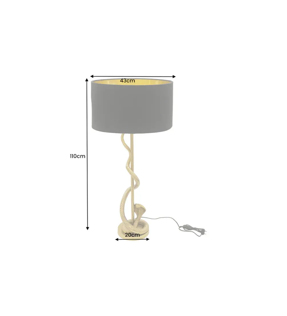 Lampa stołowa COBRA 110 cm czarna złota