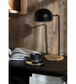 Lampa stołowa EVY 48 cm czarna naturalna