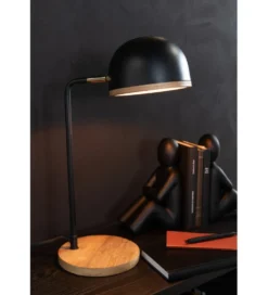 Lampa stołowa EVY 48 cm czarna naturalna