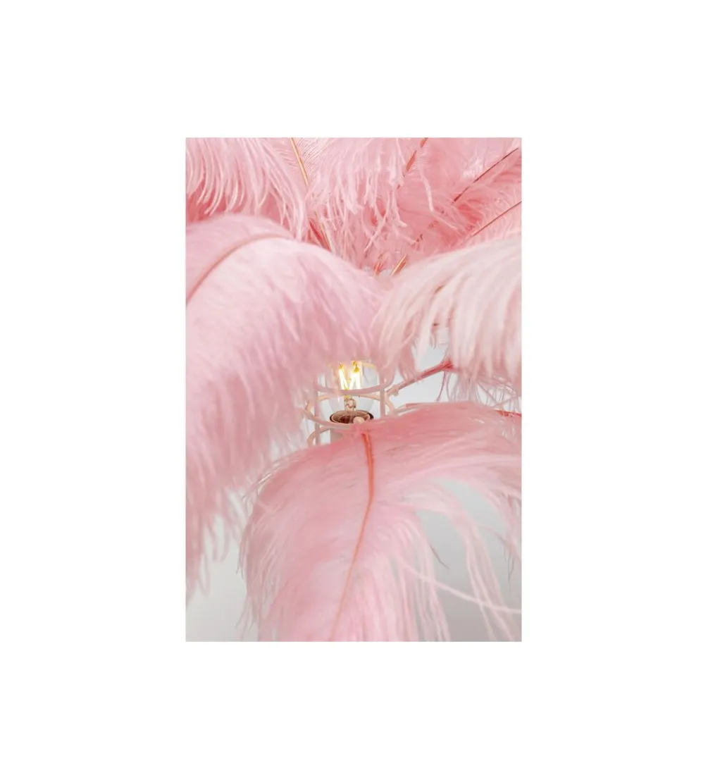 Lampa stołowa FEATHER PALM 60 Cm Pióra różowa