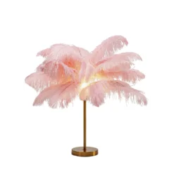 Lampa stołowa FEATHER PALM 60 Cm Pióra różowa