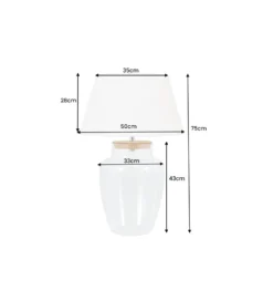 Lampa stołowa GLASI 50 cm transparentna