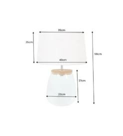 Lampa stołowa GLASI 40 cm transparentna