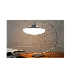 Lampa stołowa Luna Logo 45 cm srebrna