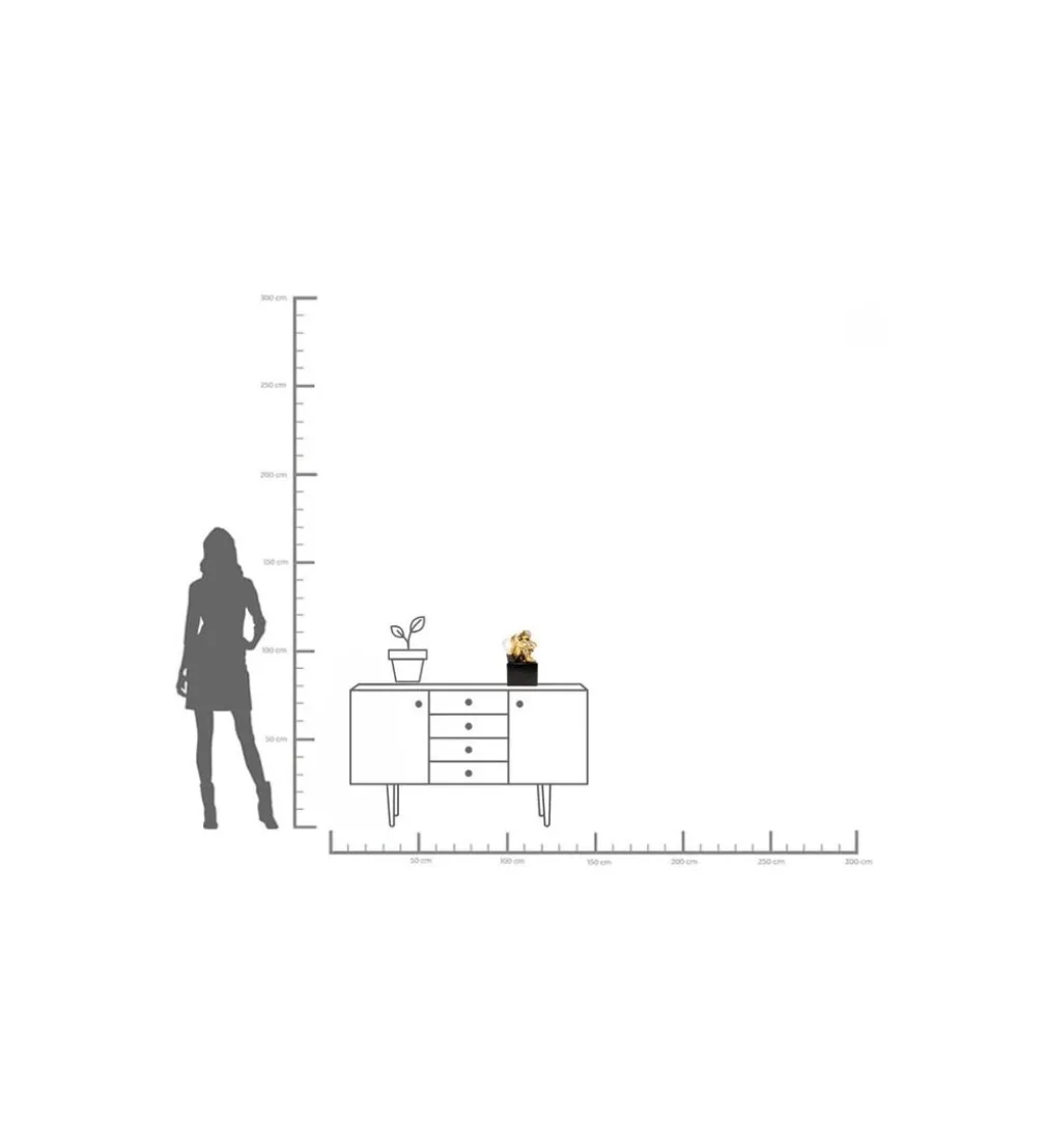 Lampa stołowa NUDE MAN HUG 29 cm złota