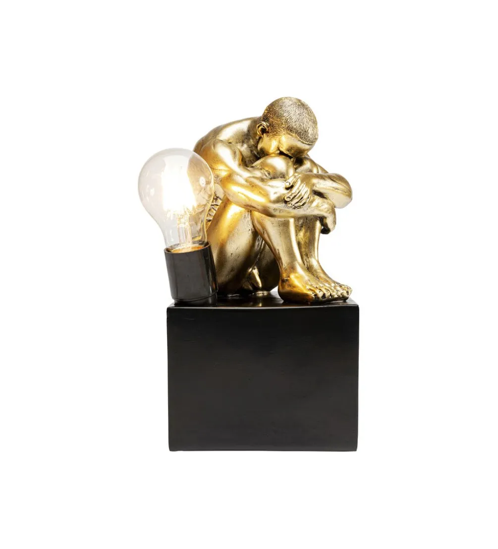 Lampa stołowa NUDE MAN HUG 29 cm złota