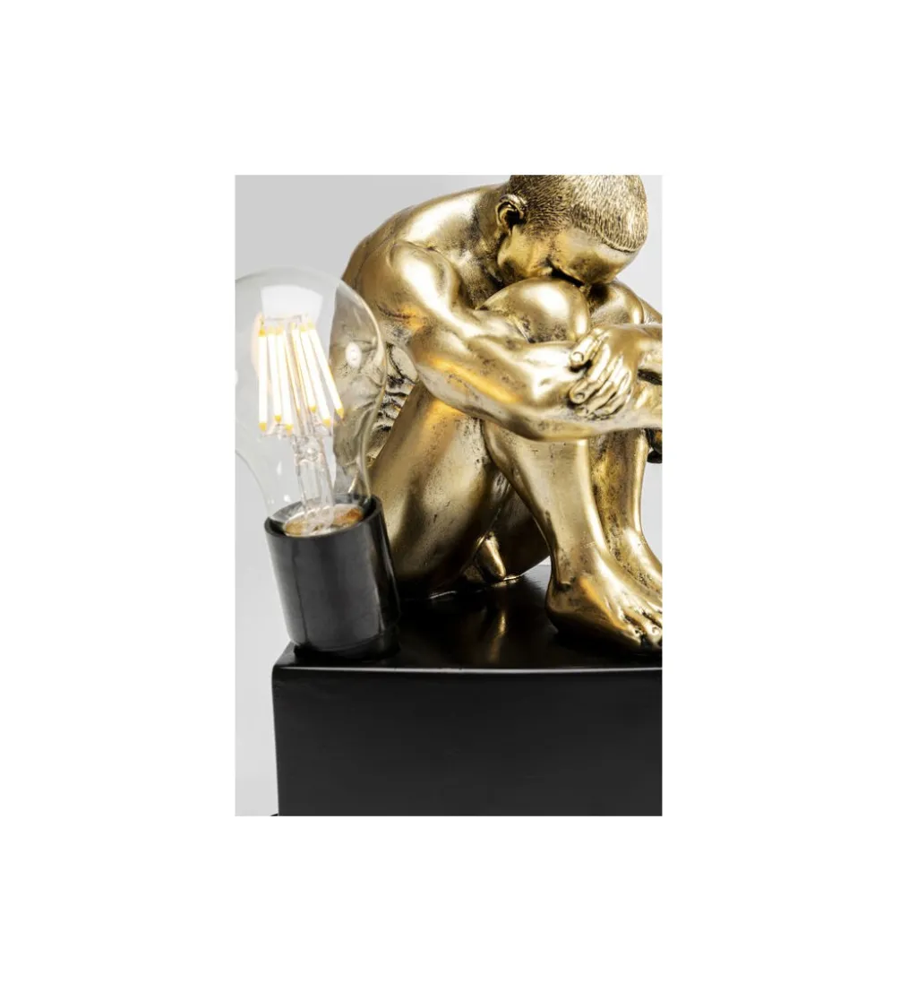 Lampa stołowa NUDE MAN HUG 29 cm złota