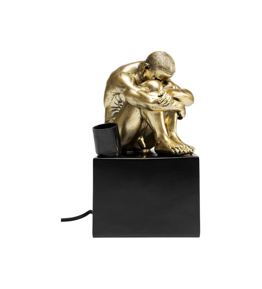 Lampa stołowa NUDE MAN HUG 29 cm złota
