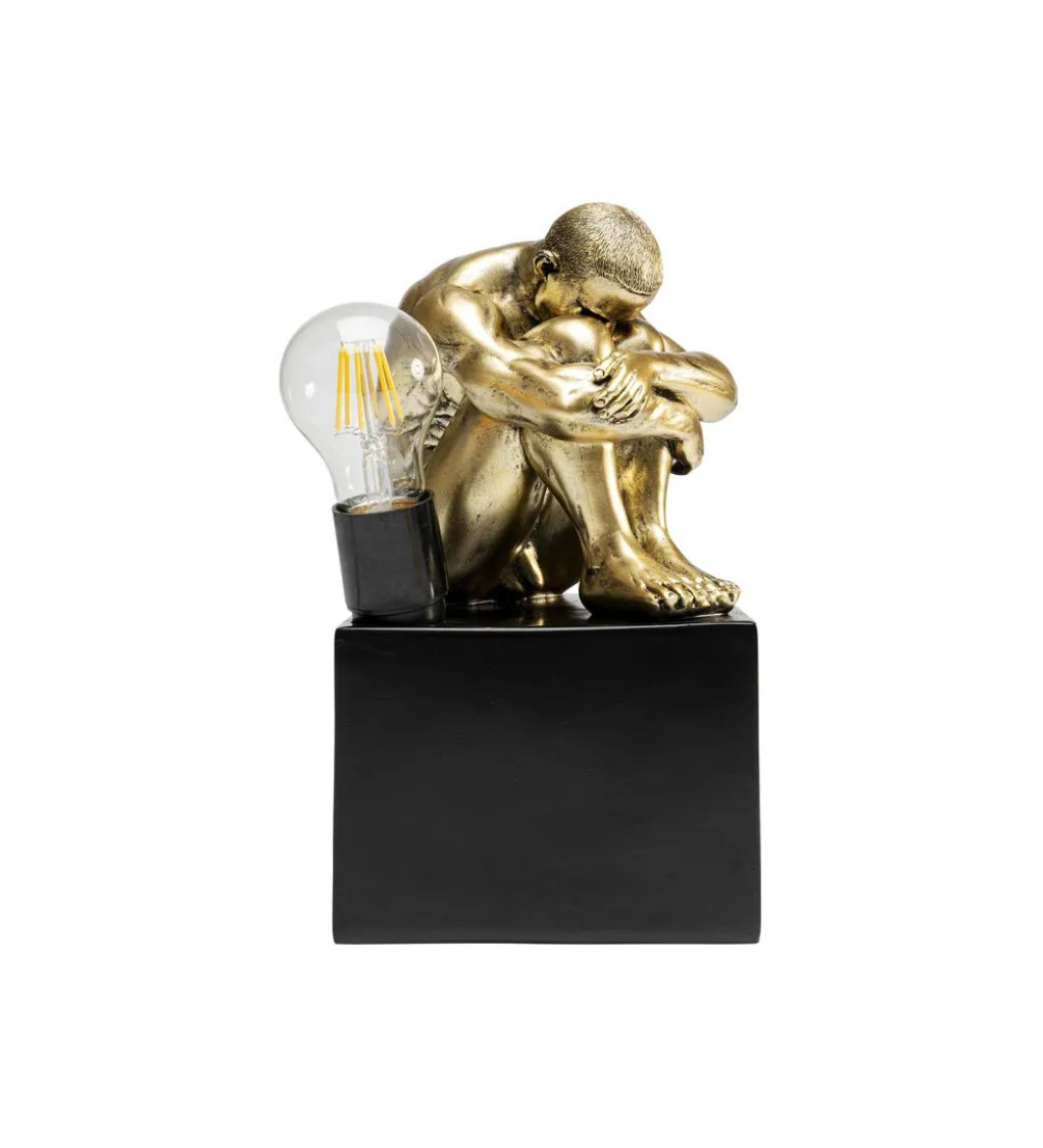 Lampa stołowa NUDE MAN HUG 29 cm złota