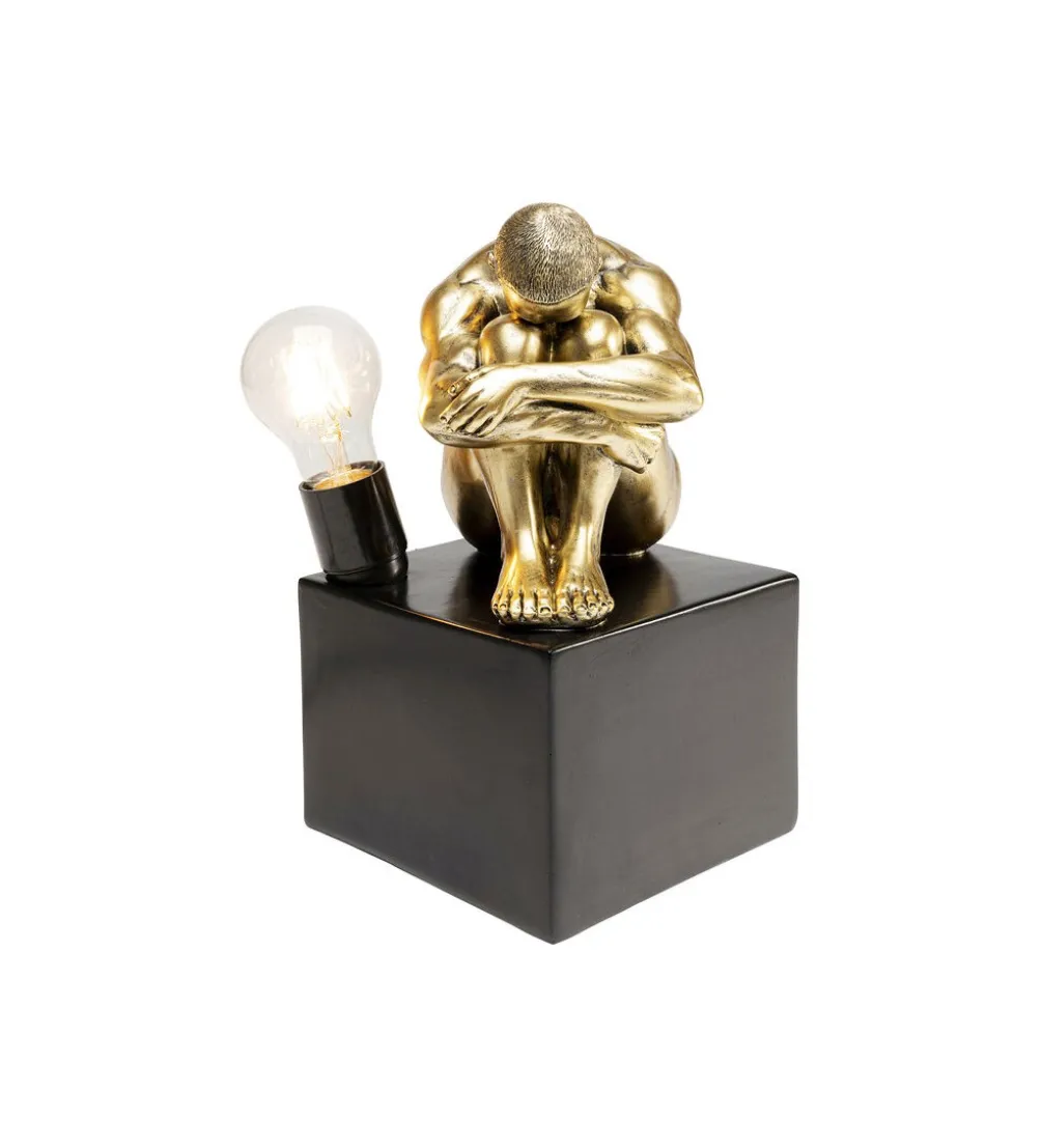 Lampa stołowa NUDE MAN HUG 29 cm złota