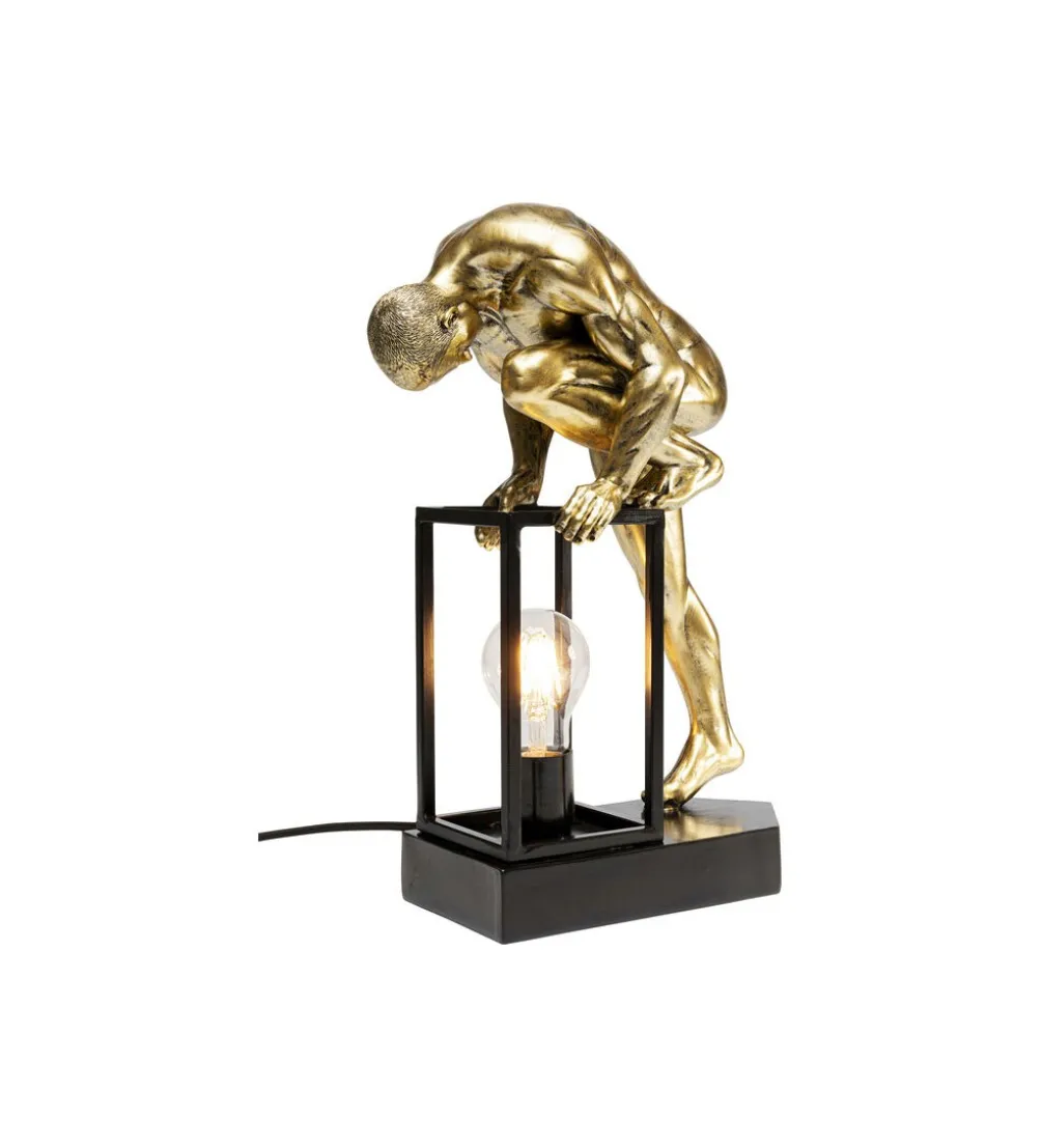 Lampa stołowa NUDE MAN STRECHING 39 cm złota