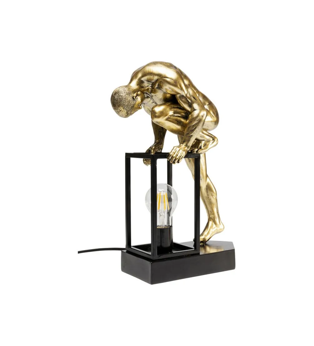Lampa stołowa NUDE MAN STRECHING 39 cm złota