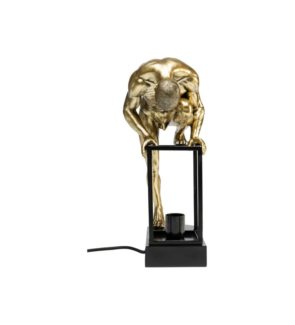 Lampa stołowa NUDE MAN STRECHING 39 cm złota