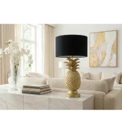 Lampa stołowa PINEAPPLE 50 cm złota czarna