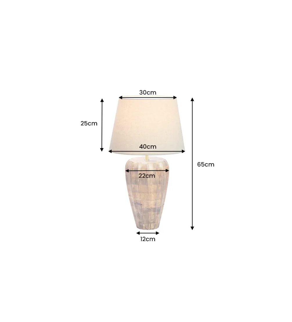 Lampa stołowa PURE NATURE 65 cm drewno mango