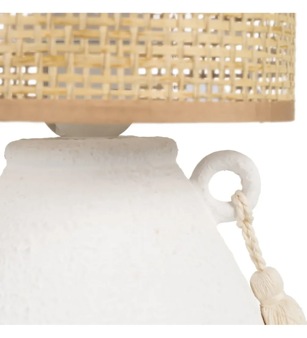 Lampa stołowa REVAN 27 cm ceramika biała