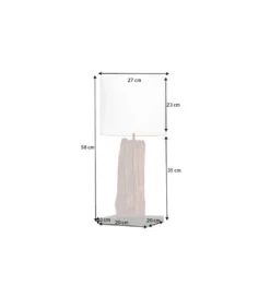 Lampa stołowa ROUSILIQUE 60 cm drewno dryfujące