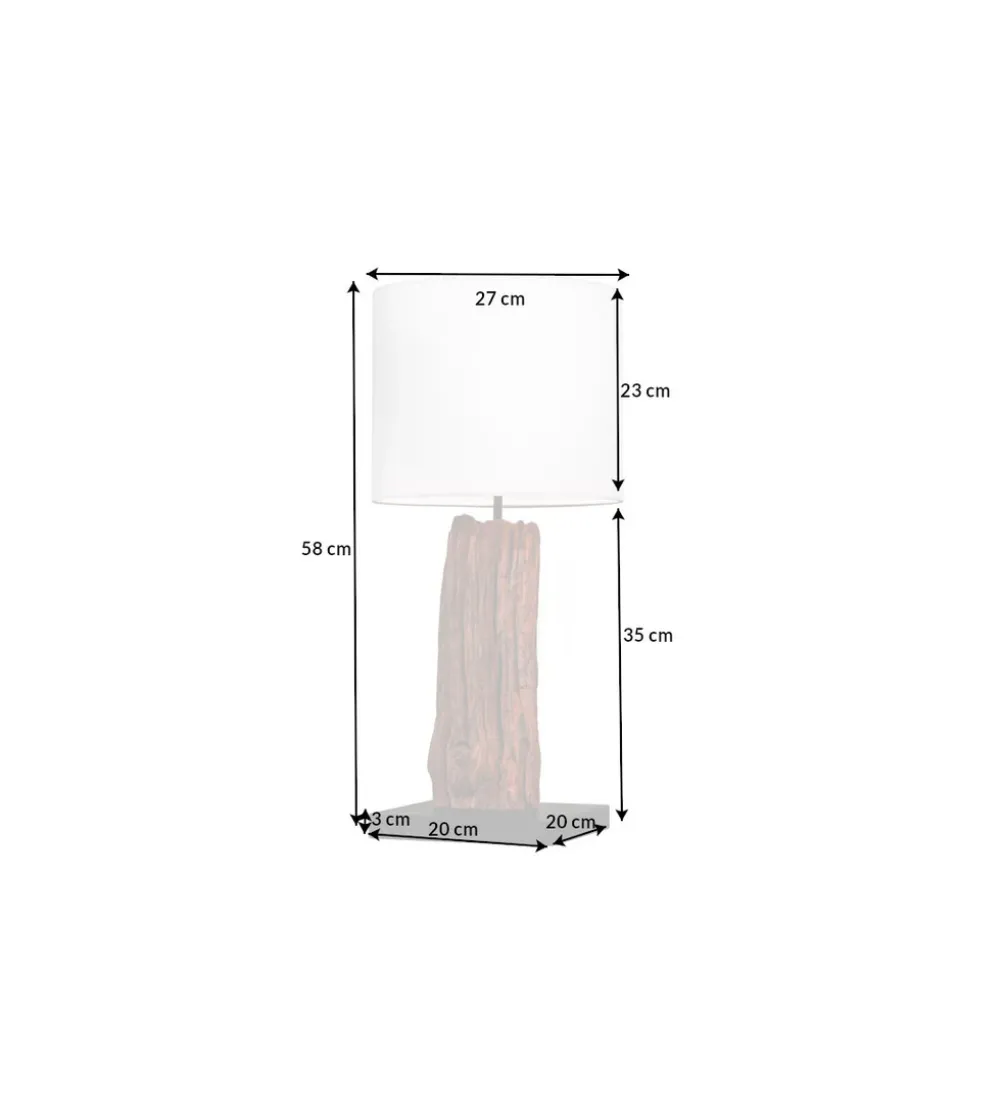 Lampa stołowa ROUSILIQUE 60 cm drewno dryfujące