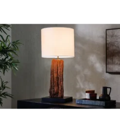 Lampa stołowa ROUSILIQUE 60 cm drewno dryfujące