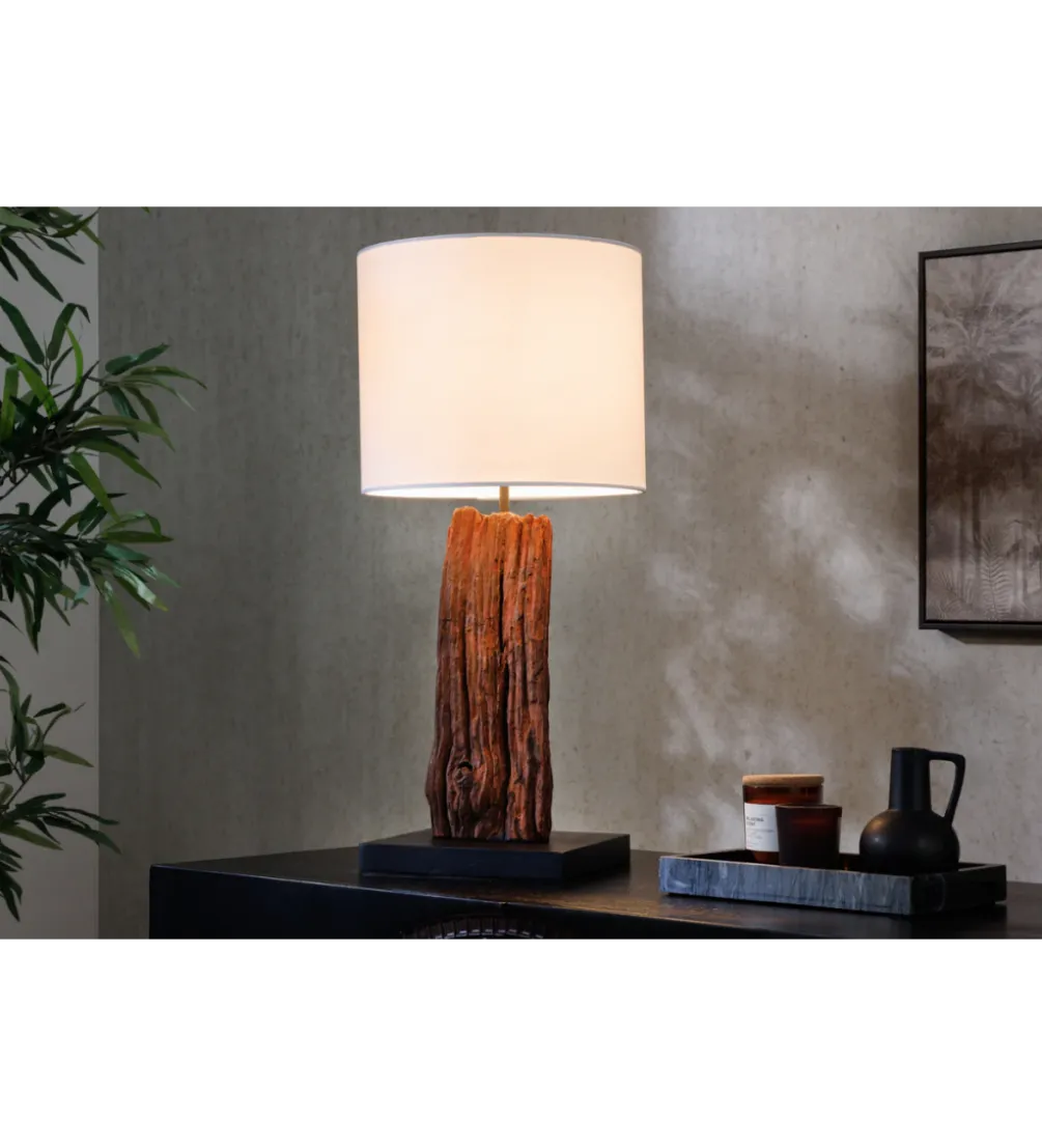 Lampa stołowa ROUSILIQUE 60 cm drewno dryfujące