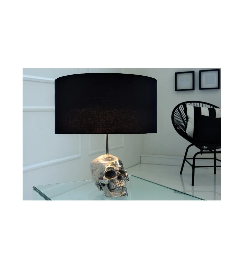 Lampa stołowa Skull 44 cm czarna