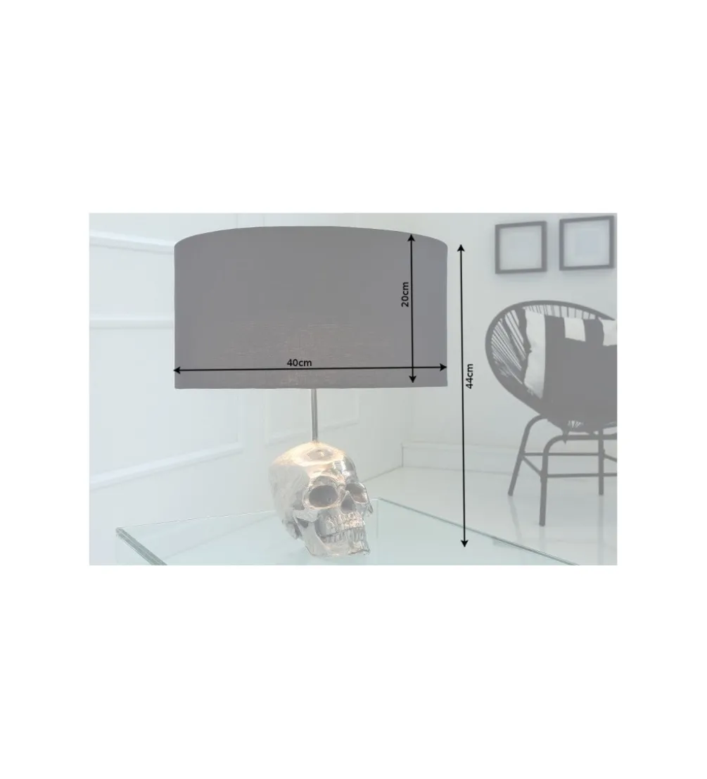 Lampa stołowa Skull 44 cm czarna