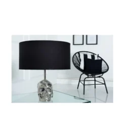 Lampa stołowa Skull 44 cm czarna