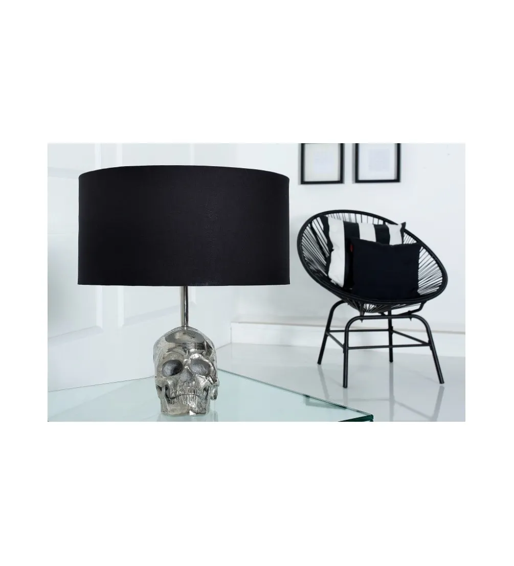 Lampa stołowa Skull 44 cm czarna
