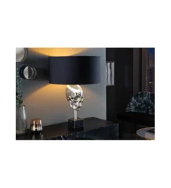 Lampa stołowa SKULL 40 cm srebrna