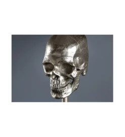 Lampa stołowa SKULL 40 cm srebrna